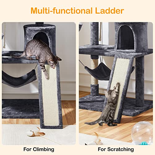 63.5in Multi-Level Cat Tree with Scratching Posts, Platform & Hammock M8851