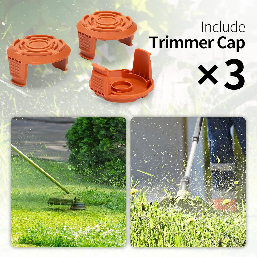 3 Pack Trimmer Replacement Spool Cap Covers T78267