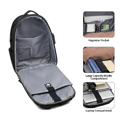 Waterproof Laptop Backpack with USB Charging Port R7881