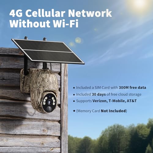 Cellular Trail Camera 4G LTE with Solar Panel, 2K Color Night Vision, IP65 G17268