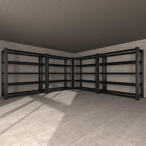 5-Tier Heavy Duty Metal Storage Shelving, 3000 LBS Capacity, 76" H x 60" W x 24" D, Adjustable Steel Shelves M996948