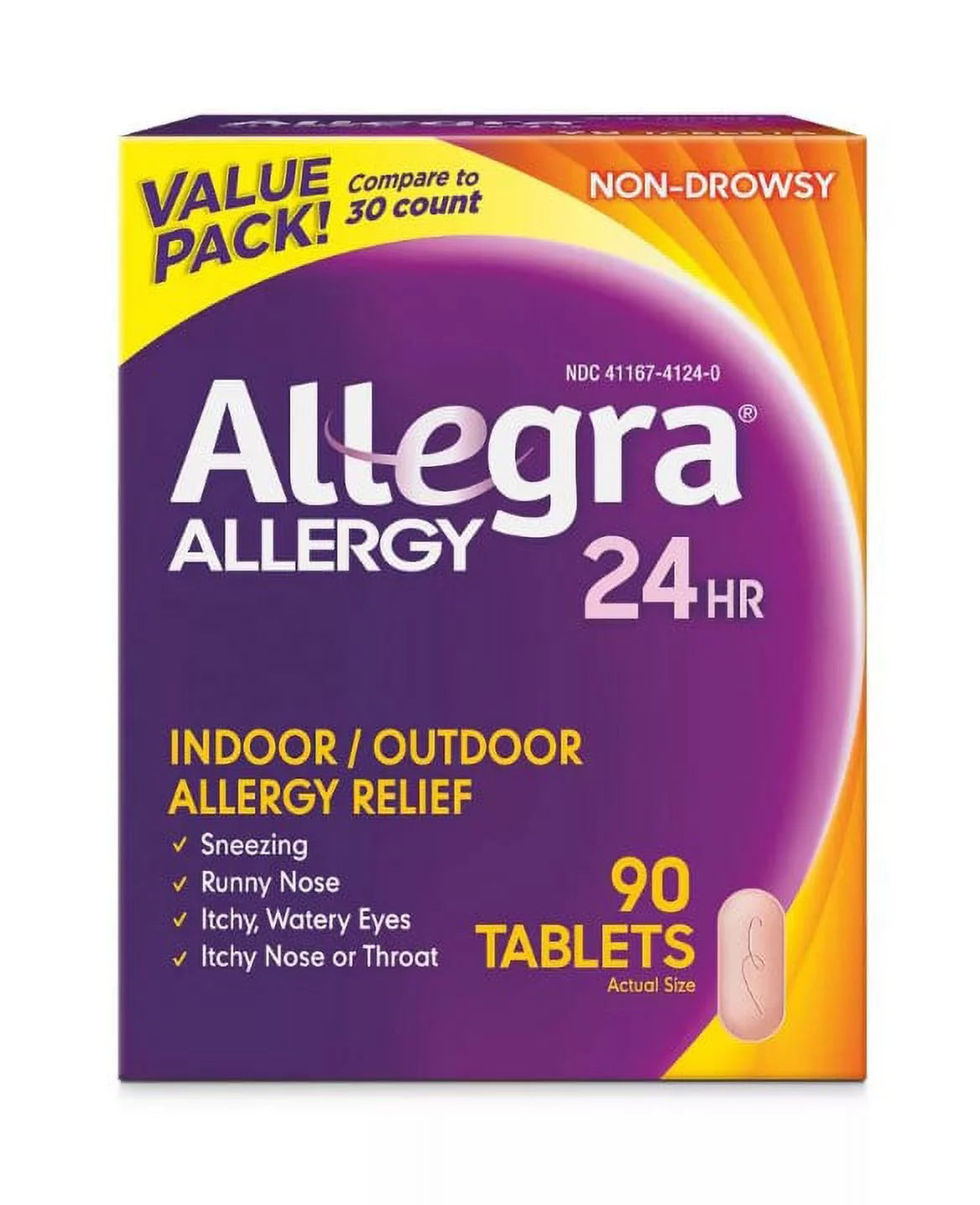 90 tablets 180 mg Antihistamine Allergy Relief E98780