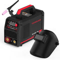 205Amp Stick Welder with Lift TIG Torch, Large LED Display, 110V/220V Dual Voltage Portable Welding Machine, Flip Front Welding Hood Helmet J51356