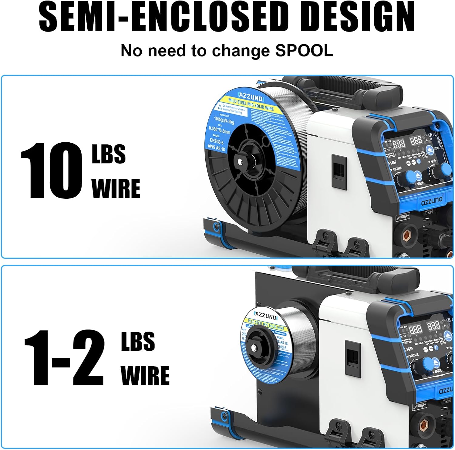 Aluminum MIG Welder 165Amp Dual Voltage 110V/220V 5-in-1 Welder Machine Gasless MIG/Gas MAG/Aluminum MIG/Stick/Lift TIG Welding N528922