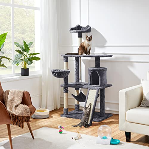 63.5in Multi-Level Cat Tree with Scratching Posts, Platform & Hammock M8851