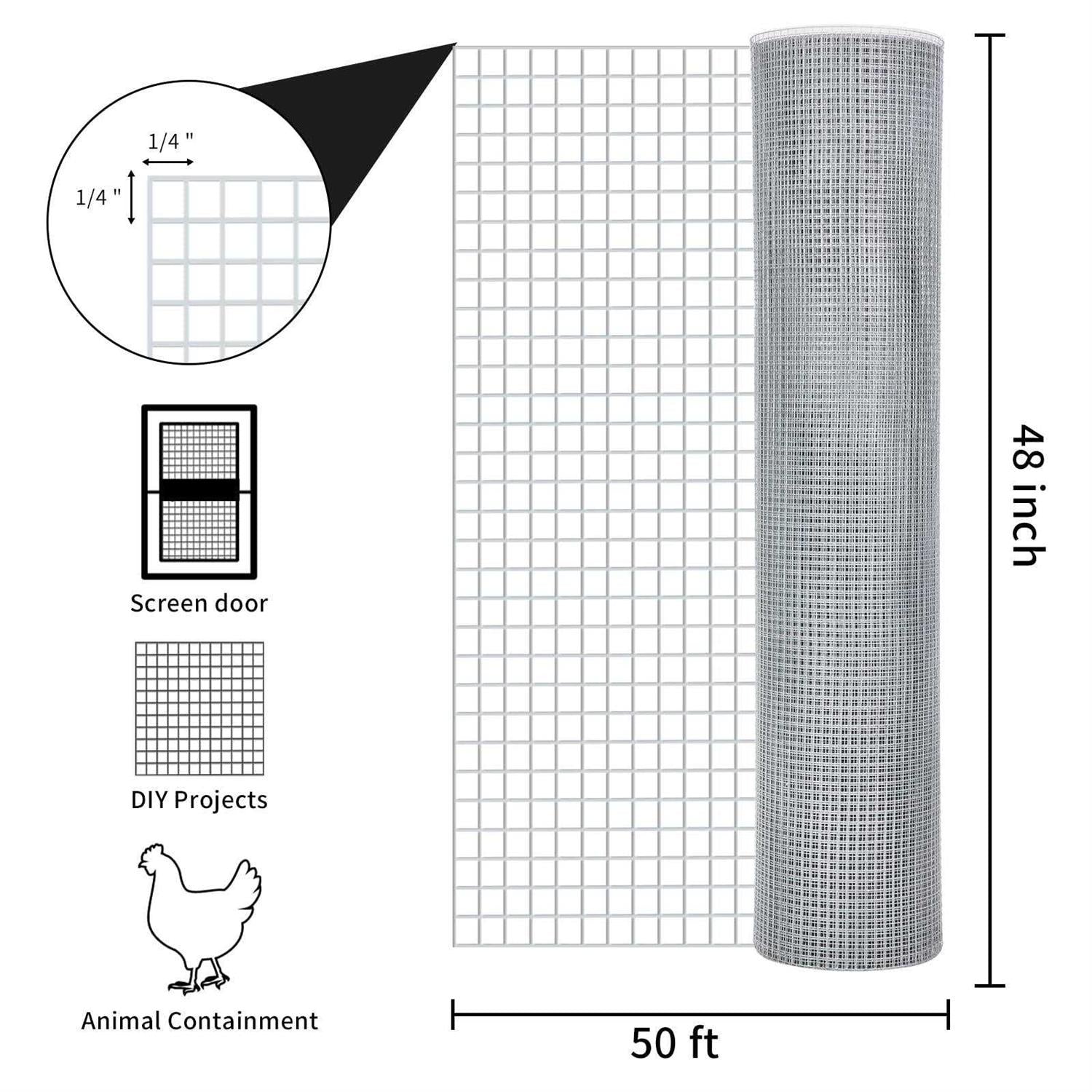 Galvanized Wire Mesh 48inx100ft 23 Gauge Chicken Fence S786
