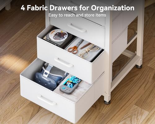 Black L Shaped Desk with 4 Tier Drawers, Power Outlets & USB O818