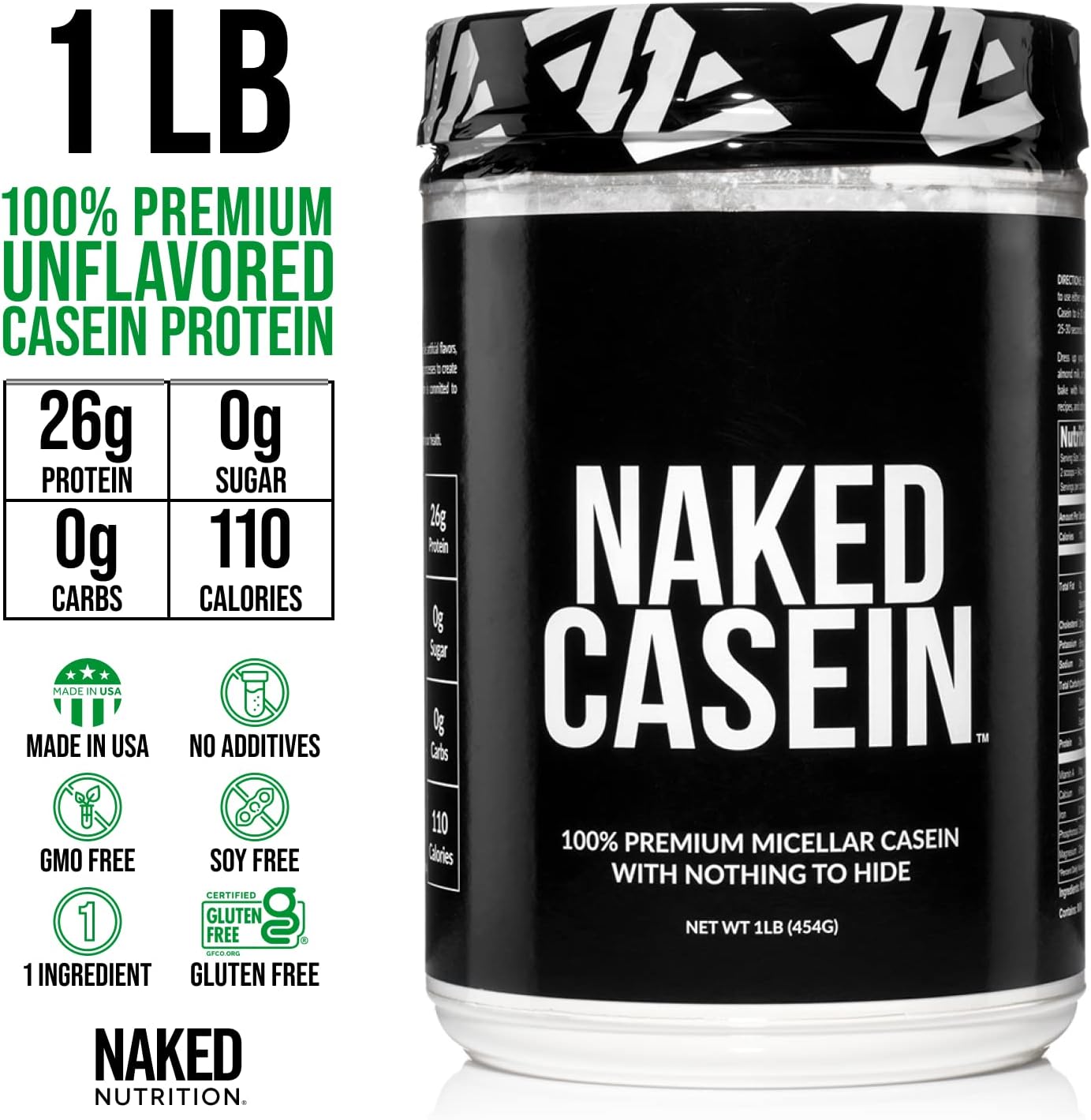 Grass Fed Protein Bundle: 1LB Unflavored Casein and 1LB Unflavored Whey U224732
