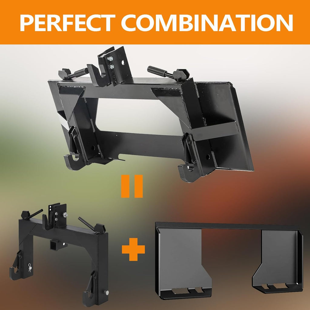 Front Loader Tractor Quick Hitch Adapter Cat 1 Conversion, Modified 3-Point Attachment B949349