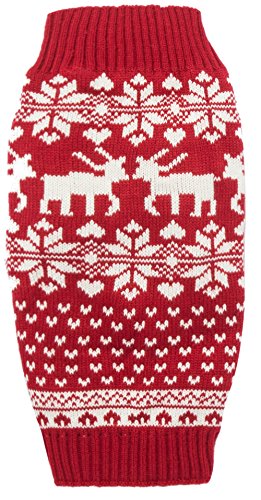 Red Christmas Dog Sweater Medium M Size 13" Back Length J754