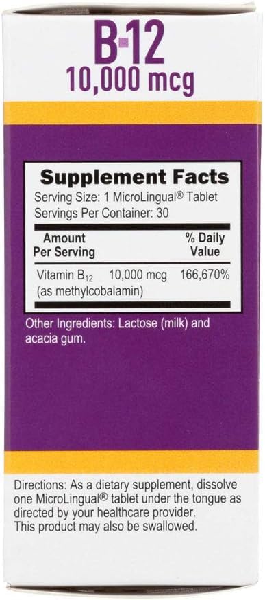Vitamin B12 Methylcobalamin 1000 mcg Quick Dissolve Tablets 60 Count Z1972