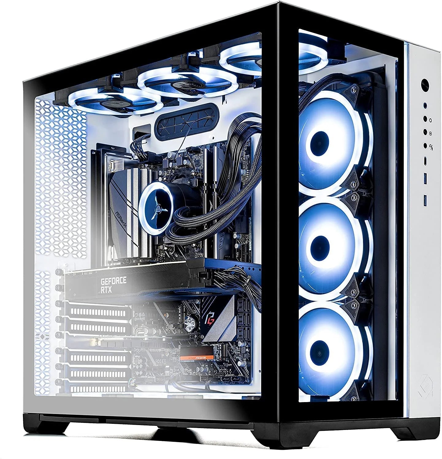 White Gaming Desktop PC with AMD Ryzen 7 5800X, RTX 3080 Ti, 1TB NVMe SSD, 16GB DDR4 Z10712