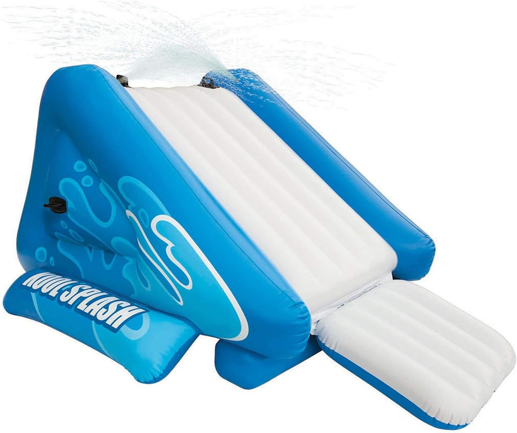 Blue Inflatable Play Center Swimming Pool Water Slide with Built in Sprayers W497018