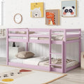 Twin Over Twin Wood Bunk Bed with Ladder Guardrails J34987