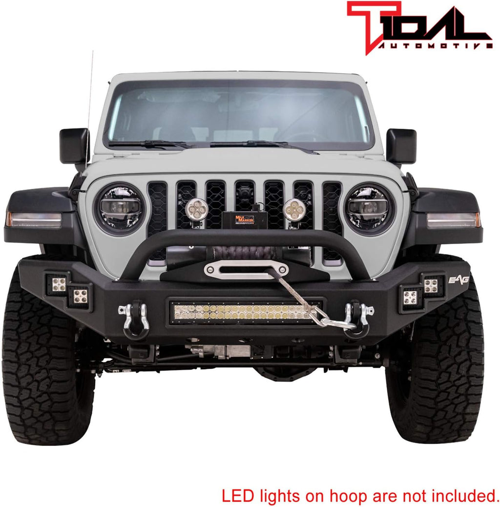 Full Width Front Bumper with LED Light Bar and Winch Plate E69944