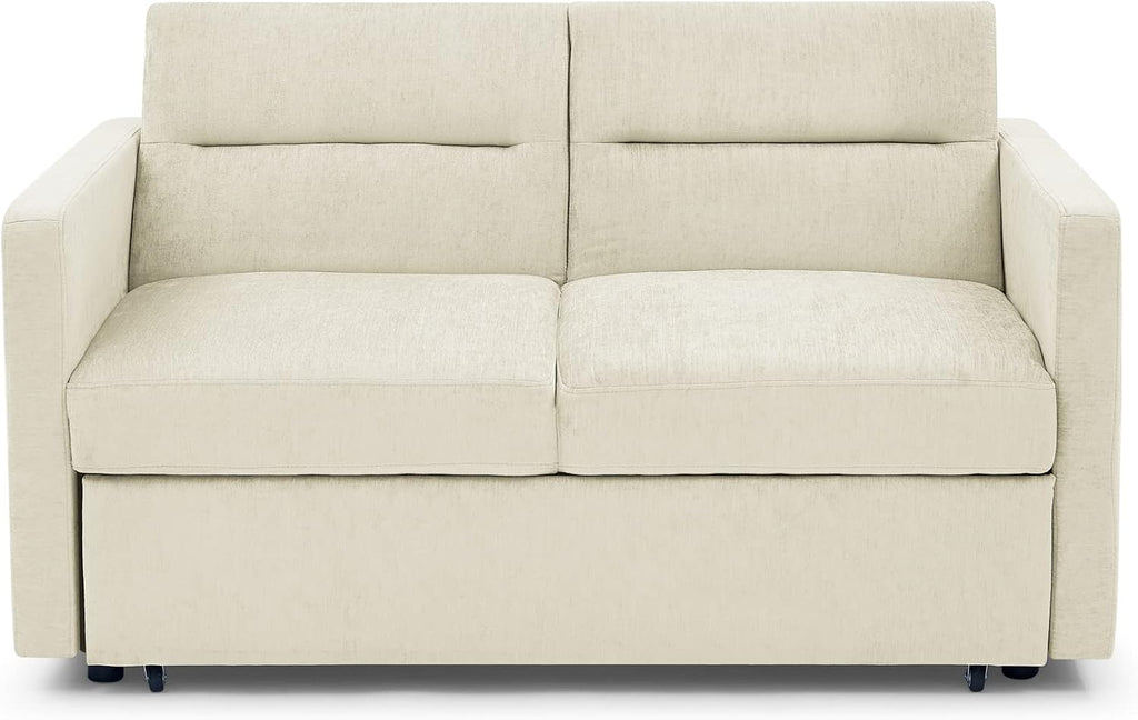 Beige Velvet 3 in 1 Convertible Sleeper Sofa P798