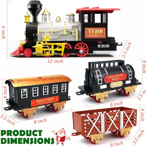 Large Train Cars Christmas Train Set with Real Smoke, Lights and Sounds U951162