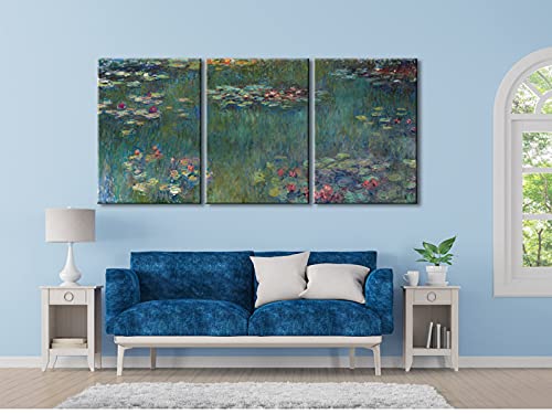 3 Panels Framed Canvas Wall Art Water Lilies G186634