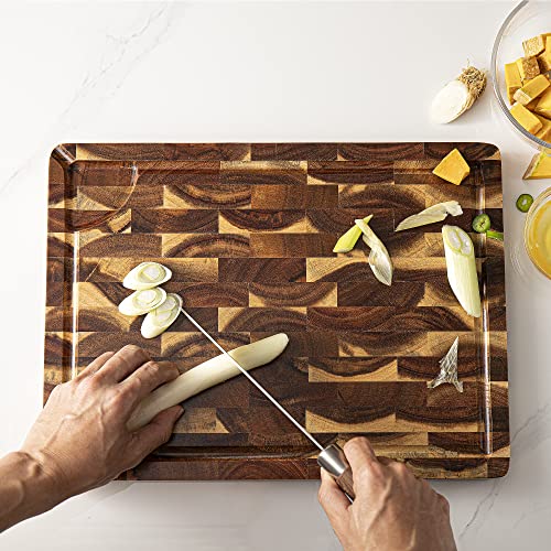 Acacia Wood Cutting Board 15"x11" 1.2" Thick J7296