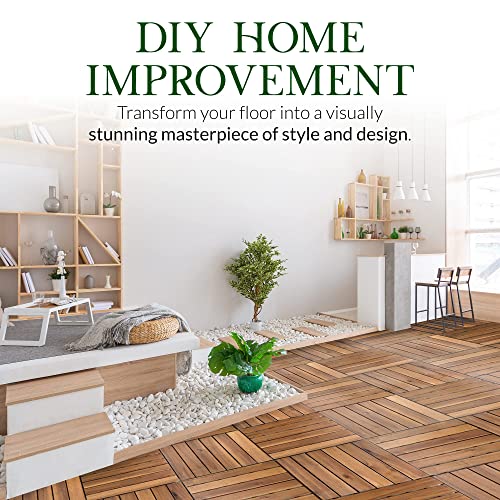 Acacia Wood Interlocking Deck Tiles (Pack of 10) 12"x12" B51814