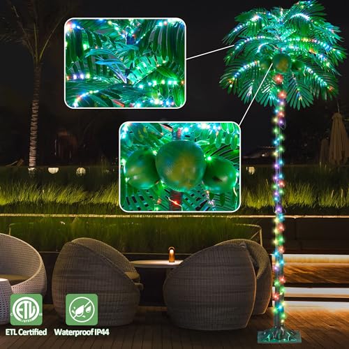 6FT 400 LED Lighted Palm Tree with Coconuts Artificial Palm Tree K510302