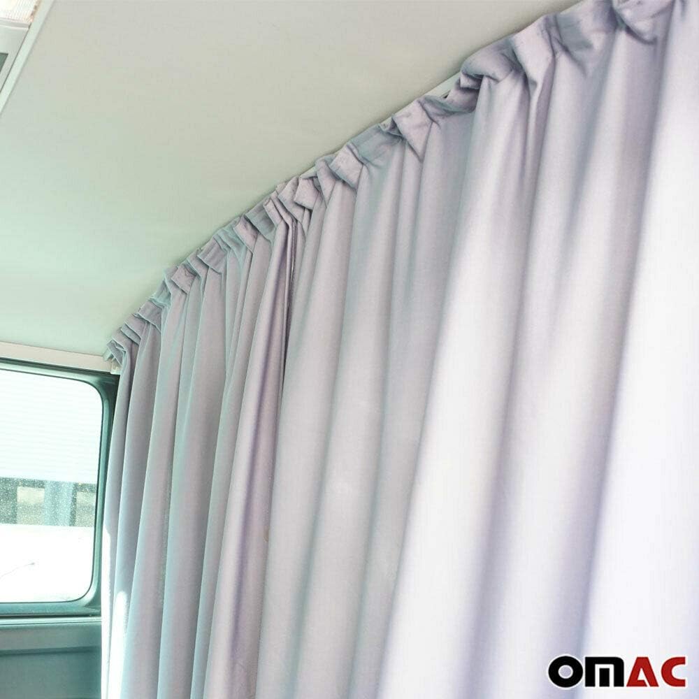 Grey Van Divider Curtains Sunshade Blinds Kit 2 pcs. Curtains 1pcs. Profiles Screws V5243