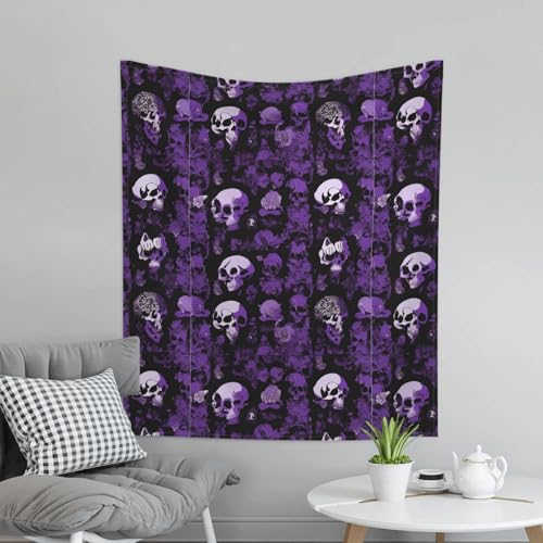 Purple Black Printed Tapestry 60x51in E77135