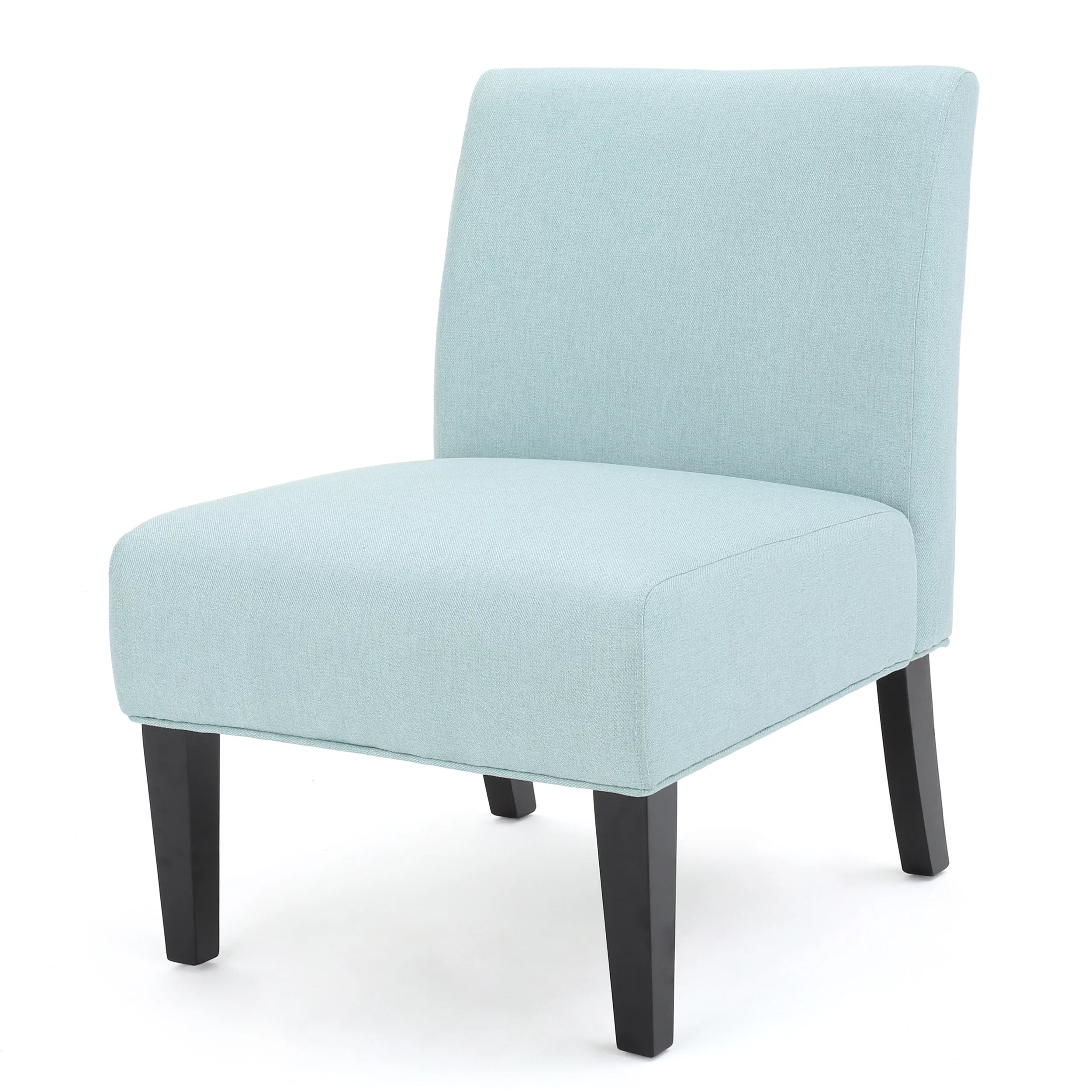 Light Blue Fabric Slipper Chair U688144