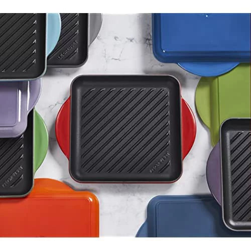 9.5" Enameled Cast Iron Square Skillet Grill X428999