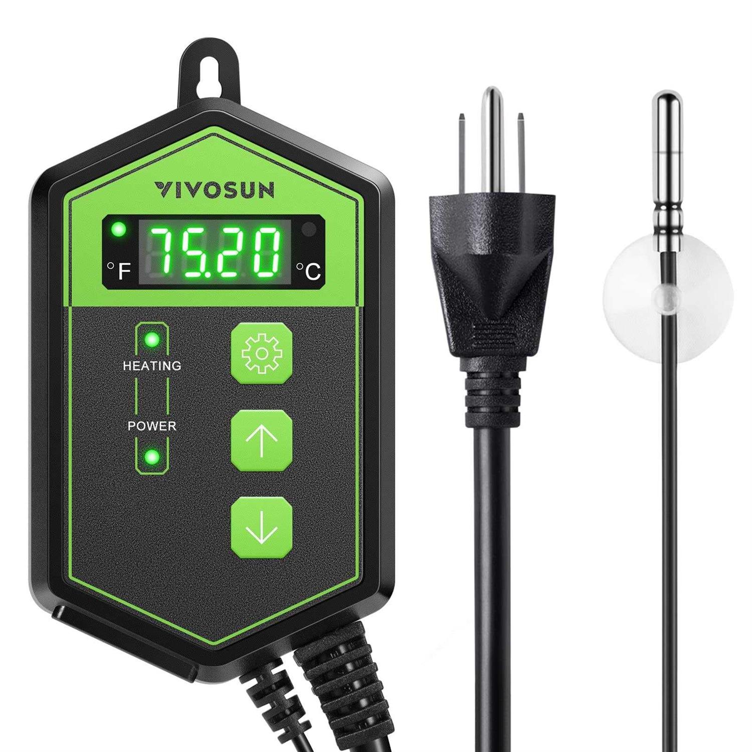 Digital Heat Mat Thermostat Temperature Controller 40-108 oF 1000W V25769