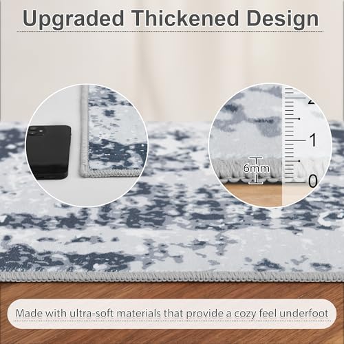 8x10 ft Grey Faux Wool Non Slip Area Rug Q638
