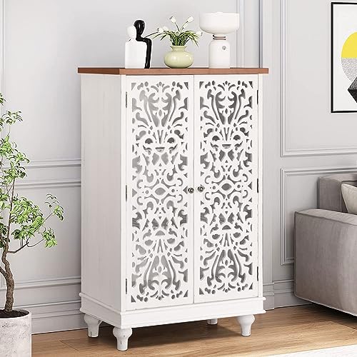 White 1 Door Wood Accent Cabinet K224