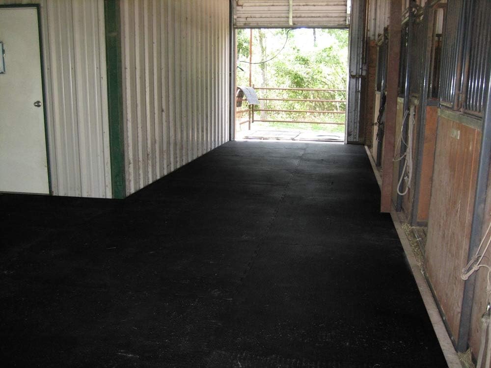 Heavy Duty Rubber Stall Mat 1/2 Thick 3' x 4' Solid Black O629