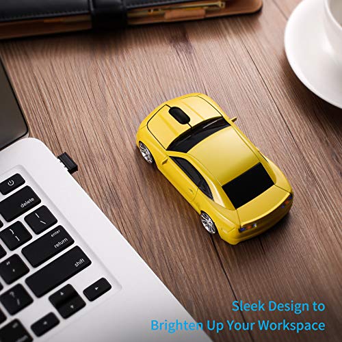 Red Wireless Sports Car Shaped Mouse with LED Headlights E149