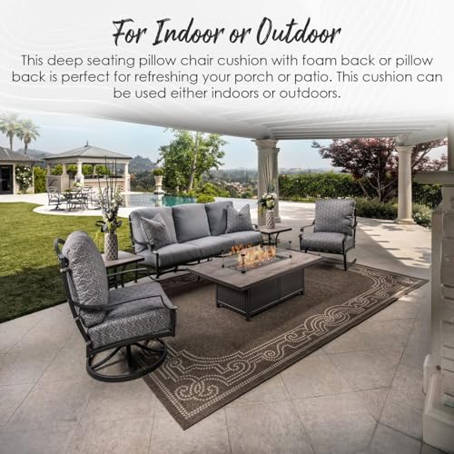 Black 23" x 24" Outdoor Chair Cushion Set E82611