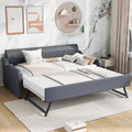 Twin to King Extendable Sofa Bed Frame with Trundle, Grey Y31529