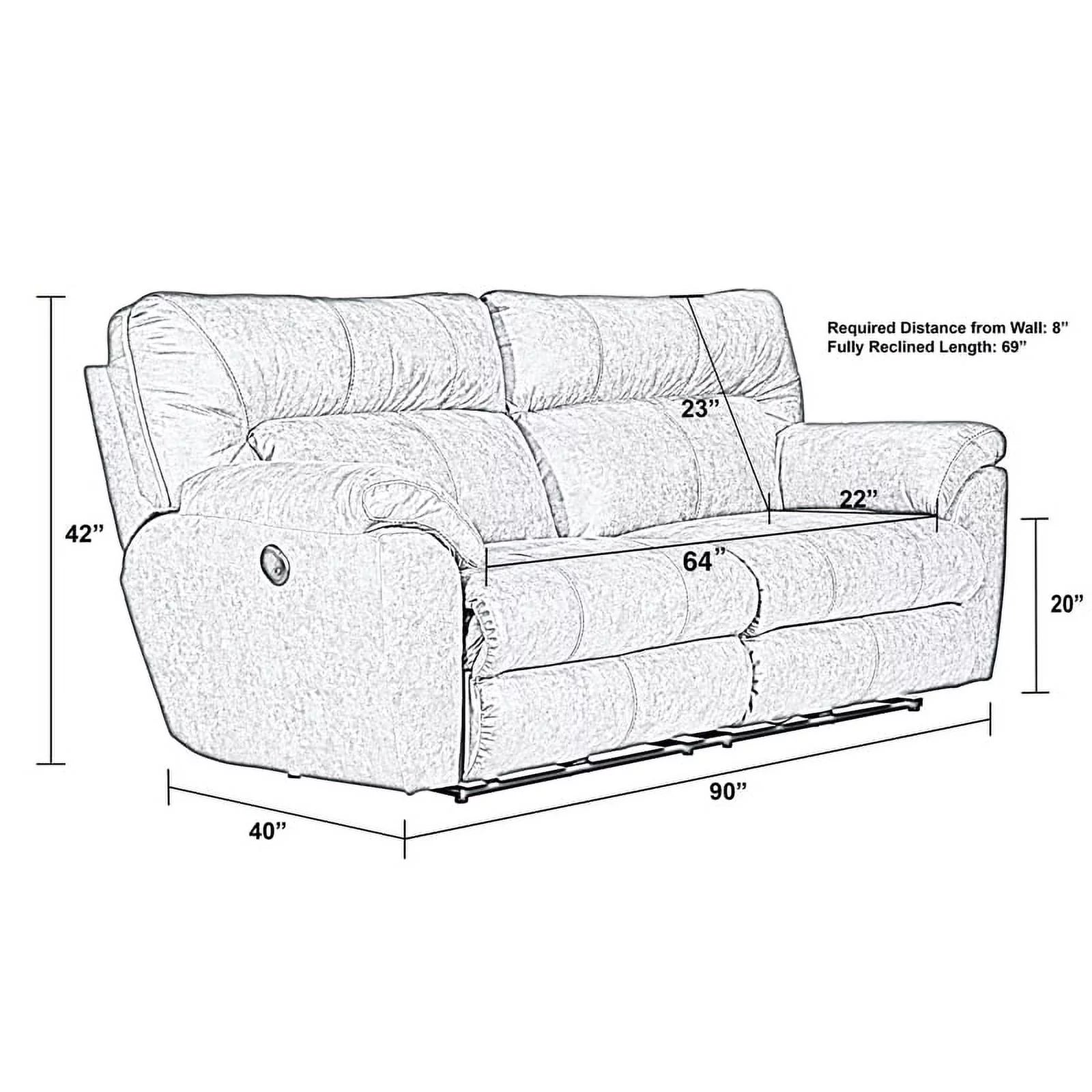 Brown Polyester Power Reclining Sofa J513