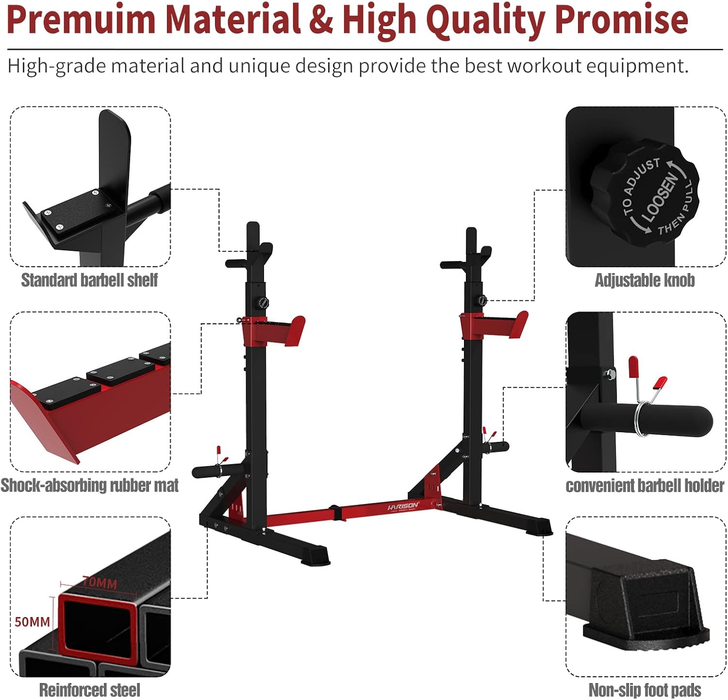 Adjustable Power Rack with Dip Bar Station O108266