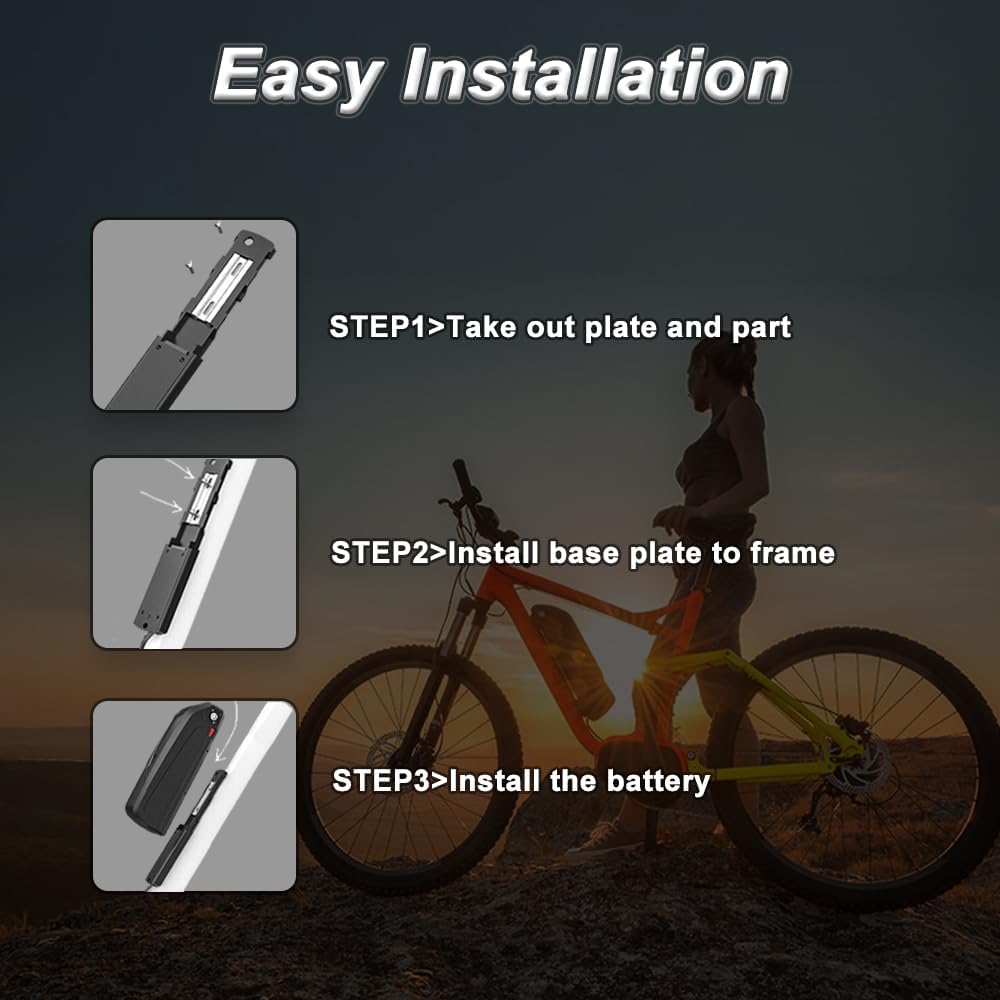 50V20Ah Lithium Ebike Battery with 35A BMS 3A Charger B9918