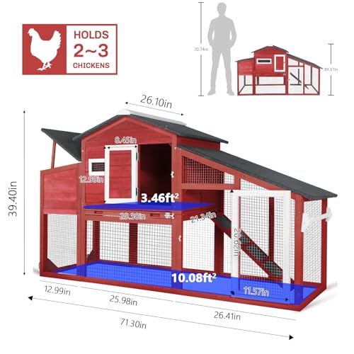 Black Wooden Chicken Coop and Rabbit Hutch with Nesting Box and Pull Out Tray Y84851