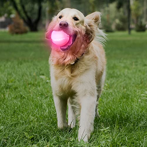 LED Dog Ball, Silicon Glowing Dog Toy Ball with USB Rechargeable R46128