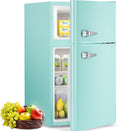 Compact Mini Refrigerator Separate Freezer, 3.2 cu ft. Green D231045