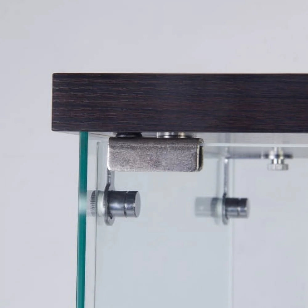 Black Glass Display Cabinet with 3 Shelves Z82848