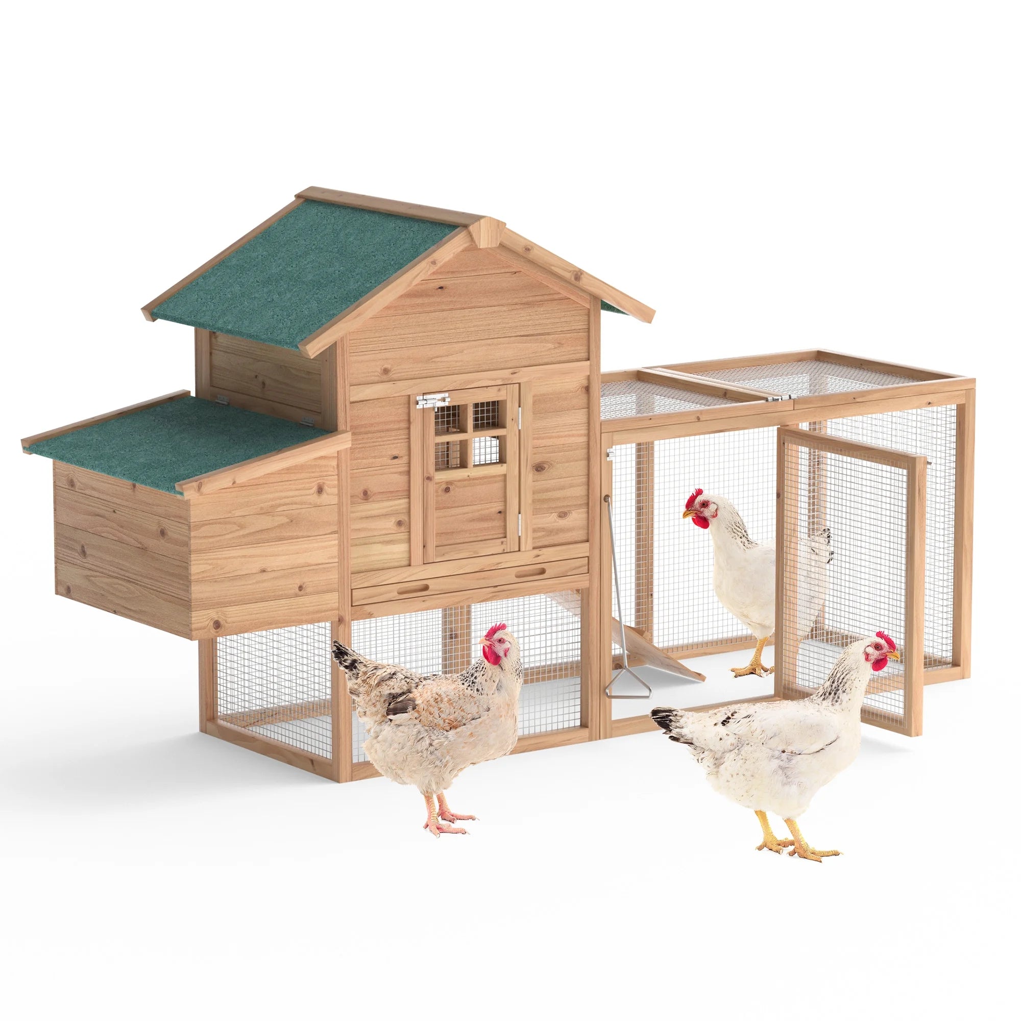 80" Large Wooden Chicken Coop with Pull Out Tray N257