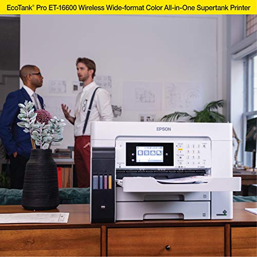 White Wireless Wide-Format Color All-in-One Supertank Printer with Scanner, Copier, Fax and Ethernet Y3206