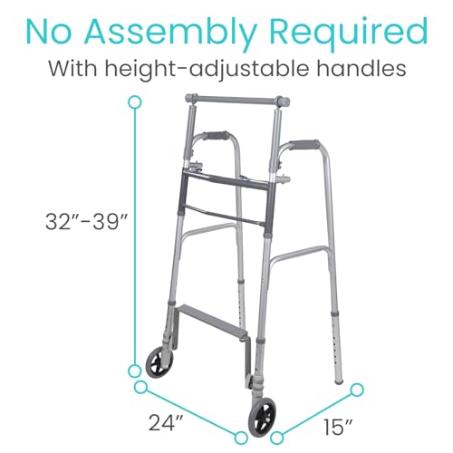 Lightweight Folding Sit to Stand Walker with Front 5" Wheels R486