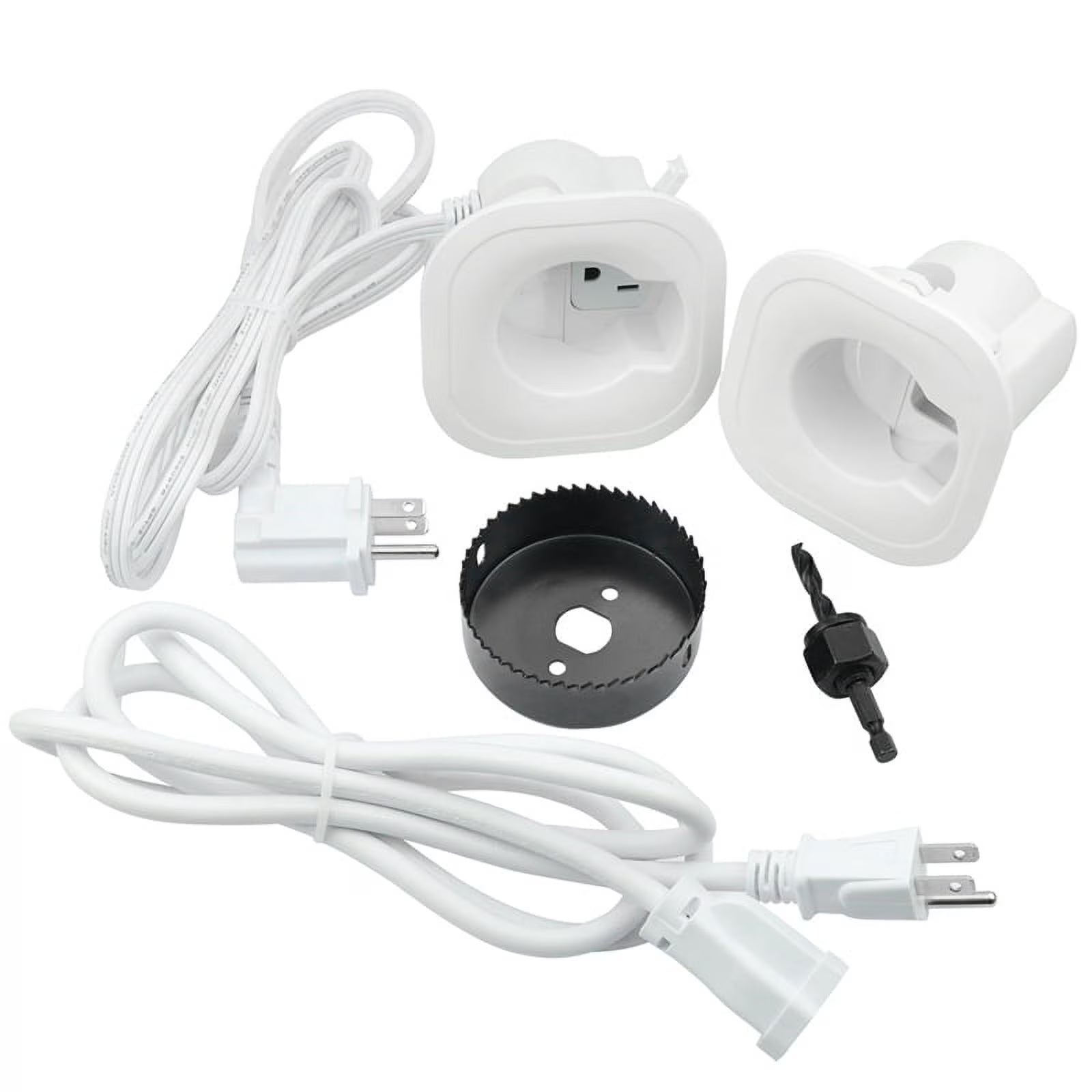White Plastic In-Wall Cable Management Kit Q317