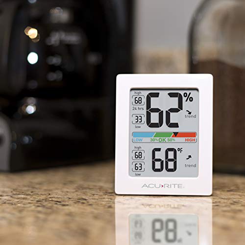 White 3 x 2.5 Inches Humidity Meter Hygrometer Indoor Digital Thermometer M518