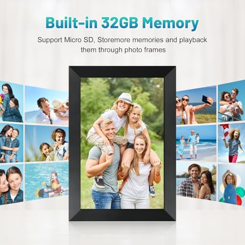 Black 10.1 Inch WiFi Digital Photo Frame with 32GB Storage B139951
