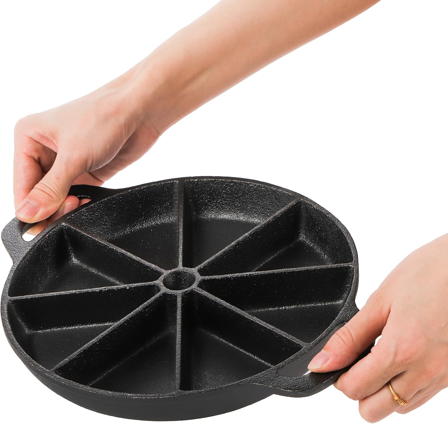 Black 8-edges Non Stick Cast Iron Skillet O884183